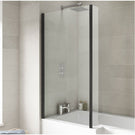 nuie-pacific-matt-black-square-bath-screen-with-fixed-return---nsbs7bp-