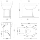 hudson-reed-richmond-480mm-height-back-to-wall-toilet-pan--timeless-sand-seat-