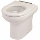 Wall-mounted ceramic toilet bowl in white finish