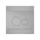 Grey dual flush toilet button on wall plate