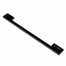 Matte black wall-mounted shower arm with round base