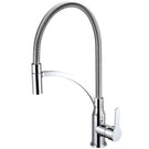 Chrome tall neck pull-out kitchen sink mixer tap