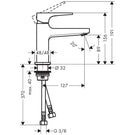 hansgrohe-metropol-matt-black-single-lever-basin-mixer-tap-100-with-push-open-waste-