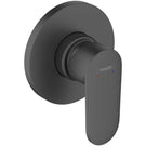 Matte black shower mixer wall control