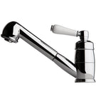 Chrome wall-mounted extendable kitchen faucet