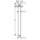 hansgrohe-vernis-blend-matt-black-ceiling-connector-30cm-