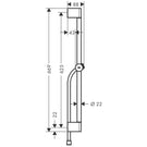 hansgrohe-unica-chrome-pulsify-65cm-shower-bar-with-push-slider-and-shower-hose-