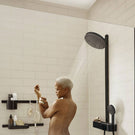 Matte black pull-down kitchen faucet on countertop