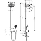 Technical drawing of modern kitchen faucet dimensions