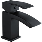 Matte black single lever waterfall basin mixer tap