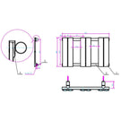 Plumbing fittings set and technical layout.