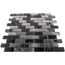 luxury-textured-black-glass--brushed-steel-mix-mosaic-wall-tiles-sheet-8mm-