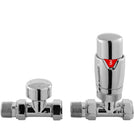 Chrome thermostatic radiator valves set of two