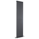 Tall vertical dark grey radiator front view