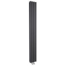 Black vertical designer radiator front view.