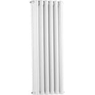 Vertical tall white panel radiator for bathroom