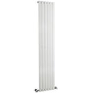 Slim vertical white radiator front view