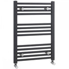 Black wall-mounted heated towel rail radiator
