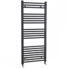 Black heated towel rail with ladder design