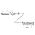 Technical drawing of basin waste with dimensions
