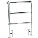 Chrome wall-mounted double towel rail holder