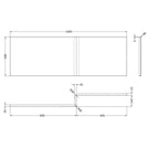 nuie-square-l-shape-single-ended-bath-rh-1498x855x705--front-panel-