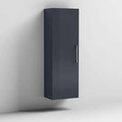 Tall matte black bathroom storage cabinet