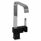 Modern chrome kitchen faucet with lever handle