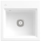 White granite undermount kitchen sink single bowl
