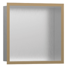 hansgrohe-xtrastoris-individual-300300100-brushed-stainless-steel-wall-niche-with-brushed-bronze-frame-