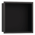 hansgrohe-xtrastoris-individual-300300100-matt-black-wall-niche-with-brushed-black-chrome-frame-