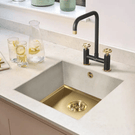 caple-ember-matt-black-bridge-kitchen-tap-with-copper-gold--black-handle-sets-