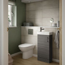 White wall-hung vanity unit with wash basin top