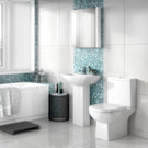 Bathroom accessory set with tumbler and towel rail