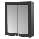 Wall-mounted mirrored bathroom cabinet with doors