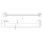 astini-sydney-matte-black-square-double-towel-rail-