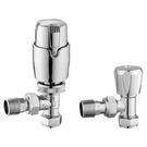 Chrome angled radiator valves pair