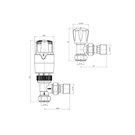 Technical drawing of thermostatic radiator valves
