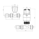 Wall-mounted vertical radiator with four panels