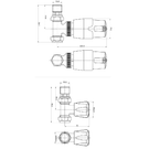 Technical drawing of straight radiator valve