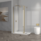 Frameless glass shower enclosure with sliding door