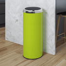 Lime green cylindrical kitchen bin with lid