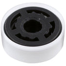 Black gas hob with four burners and round knobs