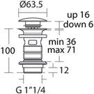 ideal-standard-silk-black-1-14-slotted-basin-clicker-waste---e1482xg-