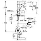 grohe-plus-chrome-l-size-basin-mixer-pullout-tap-with-pop-up-waste-set---23843003-