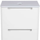White wall-hung vanity unit with drawer storage