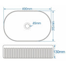 Technical drawing of round countertop basin