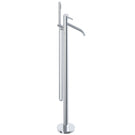 Tall chrome freestanding bath shower mixer with hose