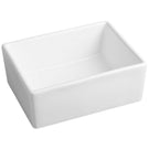 Rectangular white ceramic bathroom vessel sink