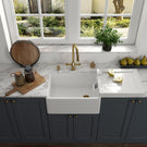 Double-basin stainless steel farmhouse sink